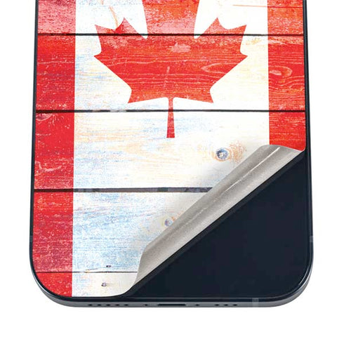 Canada Flag Light Wood iPhone 16 Skin